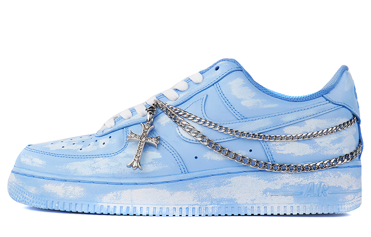 Nike Air Force 1 Air Force 1 Anti Slip Wear Resistant Low Top Skateboard Shoes Women's Blue