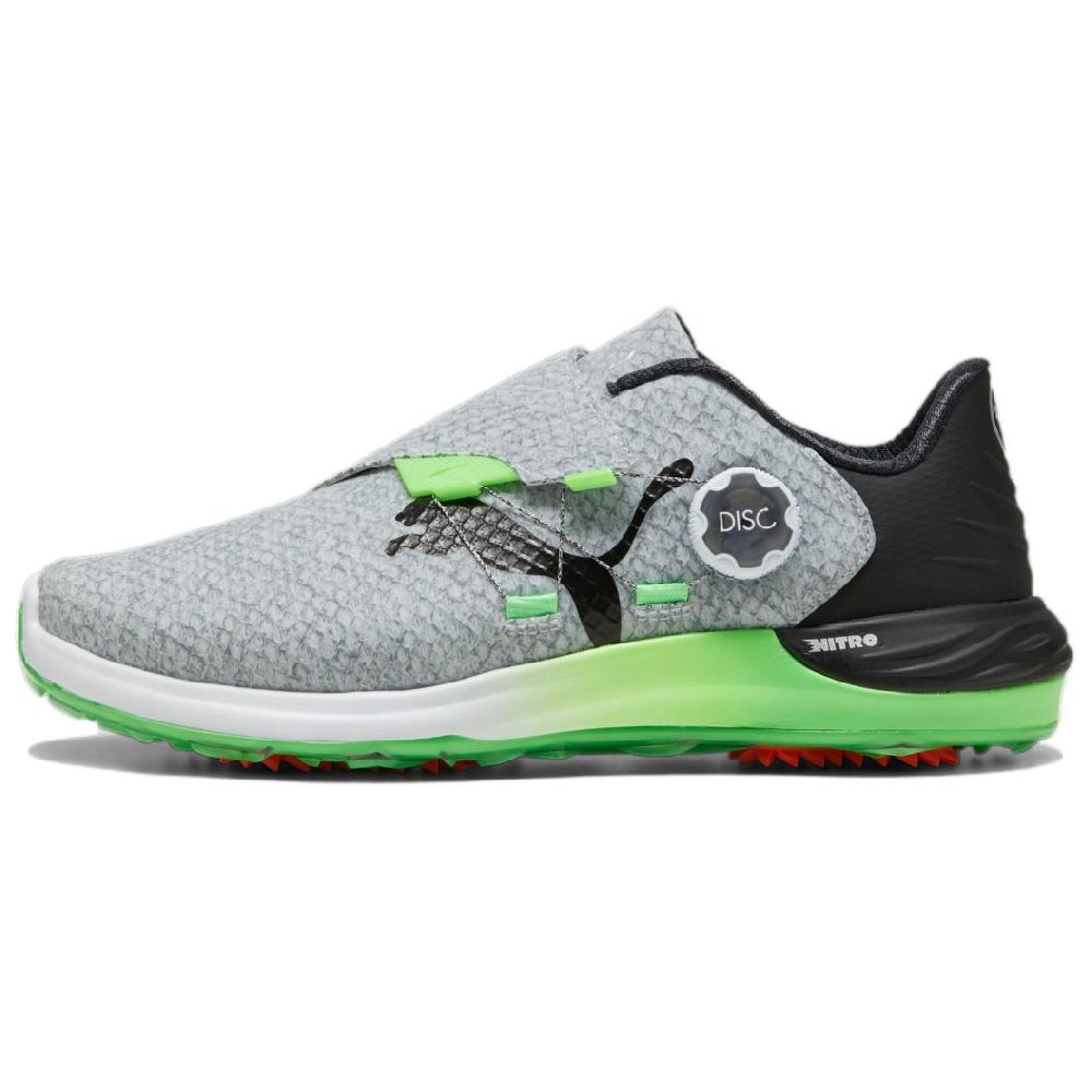 PUMA Anti-Slip Wear-Resistant Low-Top Golf Shoes Men's Gray Black Green