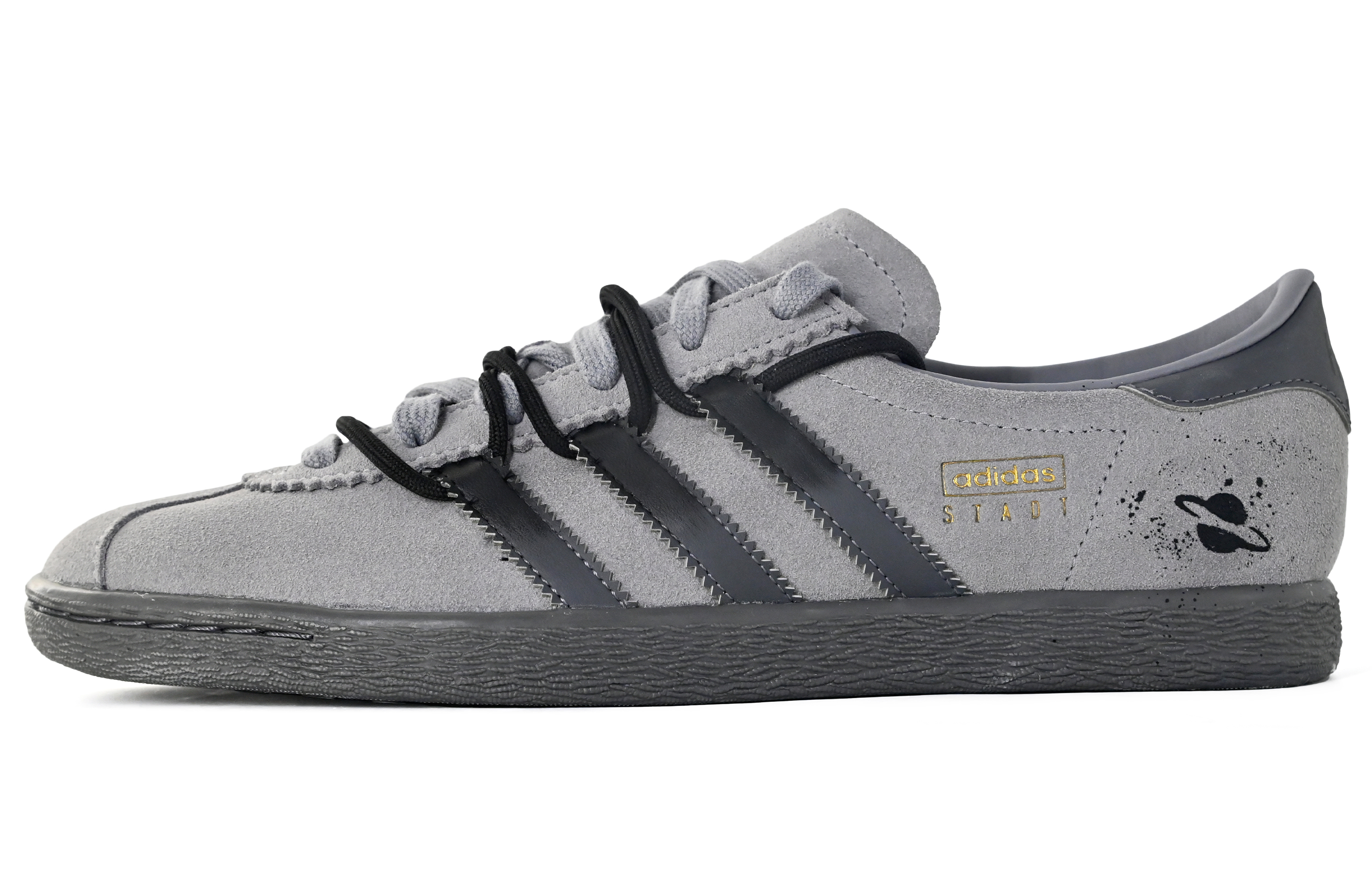 Adidas Originals Stadt NinePro Anti-Slip Wear-Resistant Low-Top Skateboard Shoes Men Black Gray