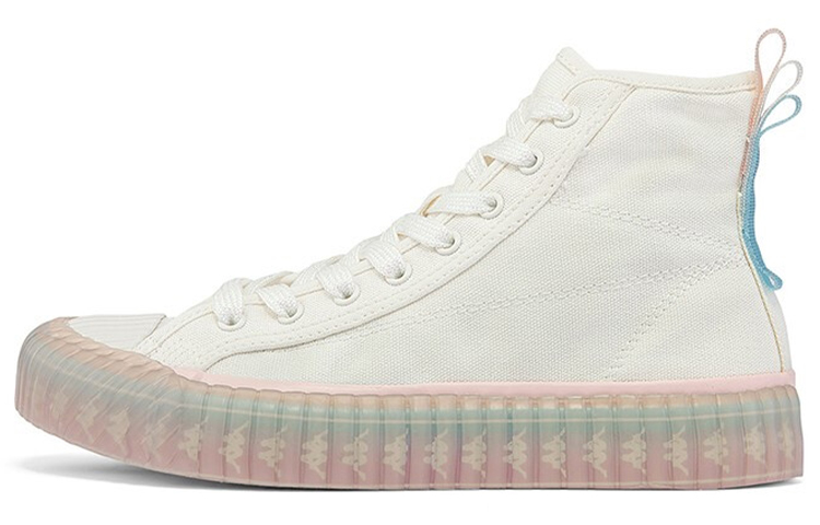Kappa Slip Resistant, Abrasion Resistant, Lightweight, Breathable High Top Canvas Shoes Women's White Pink