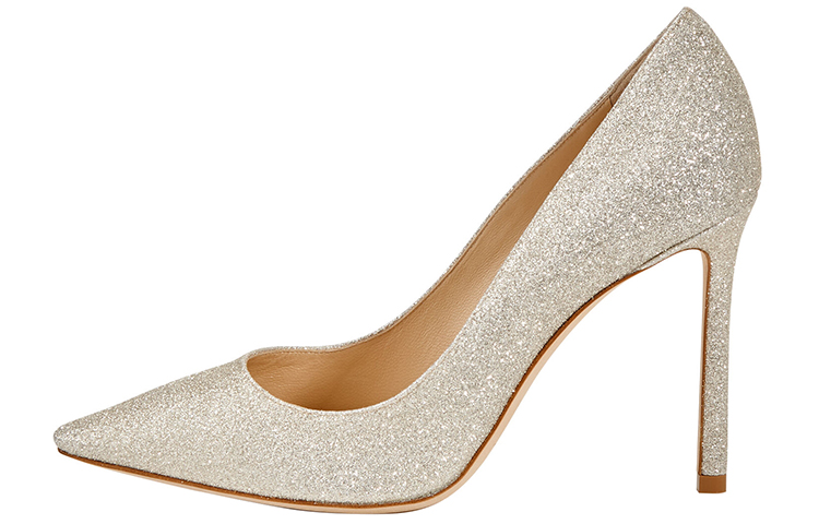 Jimmy Choo ROMY Slim Heel High Heels Women's White Gold