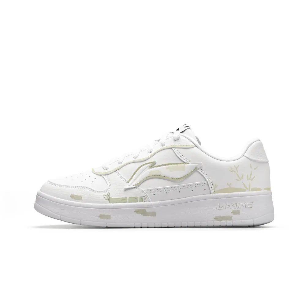 LiNing Pontoon Boats Wear resistant And Lightweight Low Top Skateboard Shoes Unisex White Green