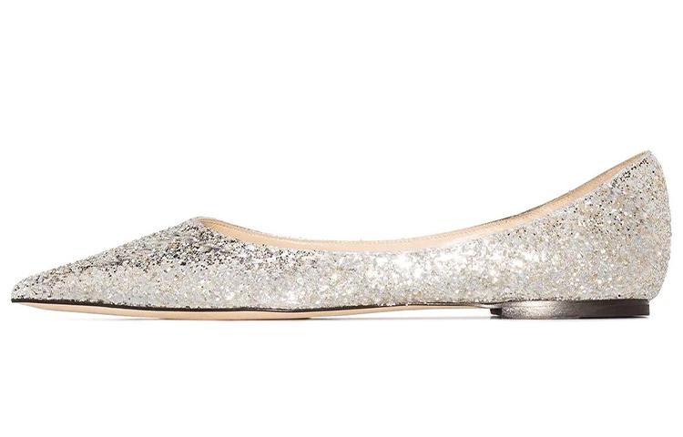 Jimmy Choo LOVE Casual Single Shoes Women's Platinum