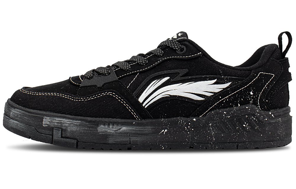 LiNing Yuan Chu Coverage Slip Resistant And Abrasion Resistant Low Top Skateboard Shoes Men's Black