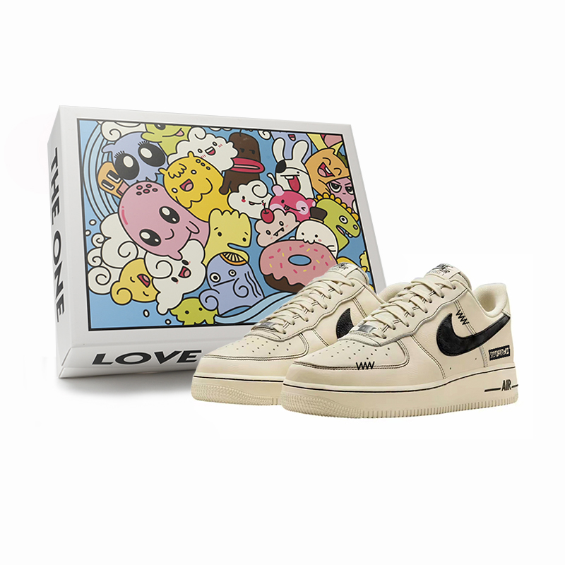 Nike Air Force 1 Slip Resistant Cushioning Low Top Skateboard Shoes Unisex Beige
