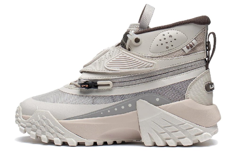 LiNing CF Lin Chuan Cushioned Slip-Resistant Rebound High-Top Sports Casual Shoes Women's White