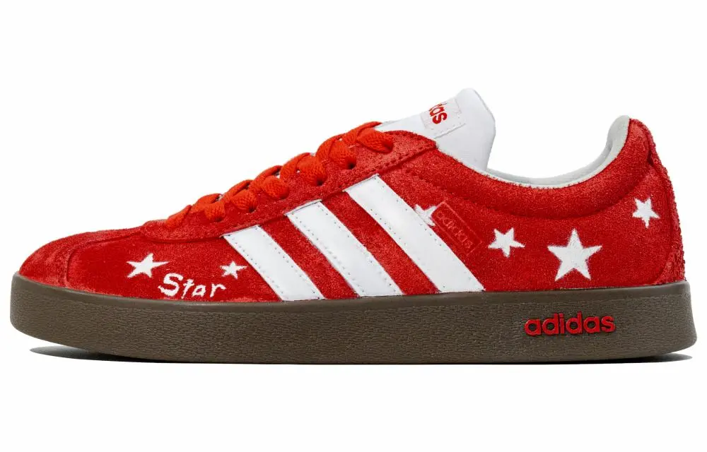 Adidas VL COURT 2.0 Rose Nebula Abrasion Resistant Low top Skateboard Shoes Unisex
