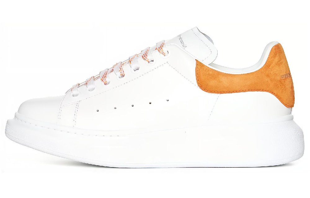 Alexander McQueen Low-Top Stylish Skateboarding Shoes Women's White Orange