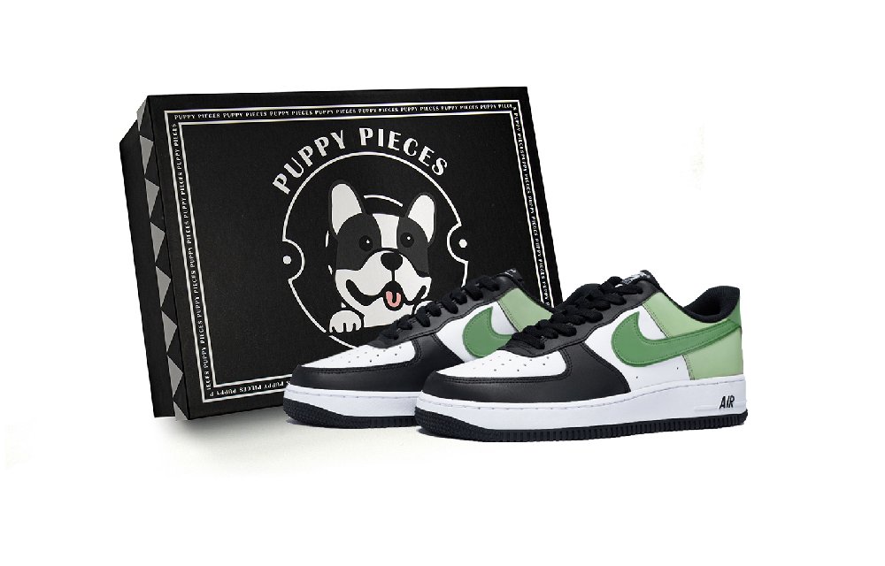 Nike Air Force 1 Colorful Matcha, Special Shoe Box Slip Resistant Low Top Skateboard Shoes Men's White Green