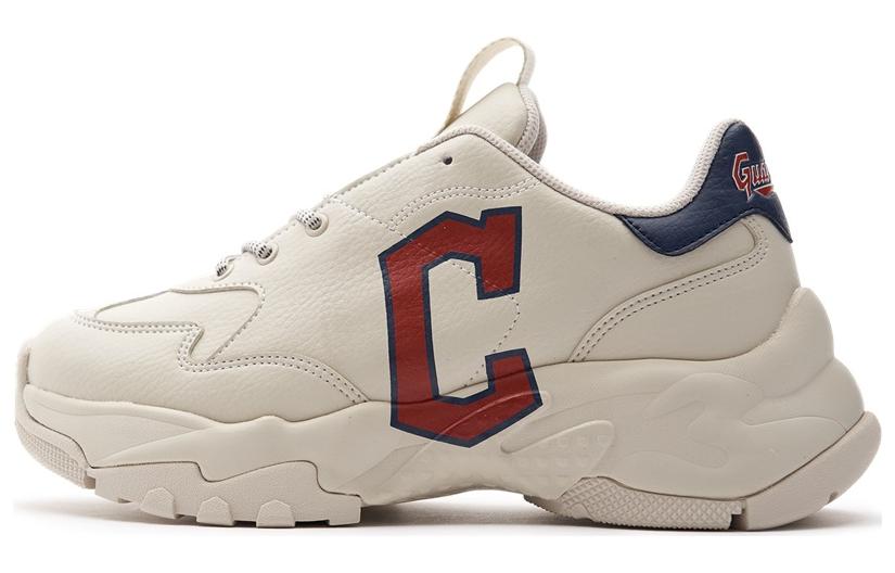 MLB Big Ball Chunky A Cleveland Indians Anti-Slip Wear-Resistant Low-Top Chunky Sneakers Unisex White