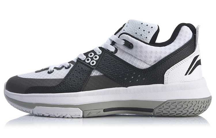 LiNing All City 5 Wade Collection Anti-Slip Wear-Resistant Low-Top Basketball Shoes Black White Gray