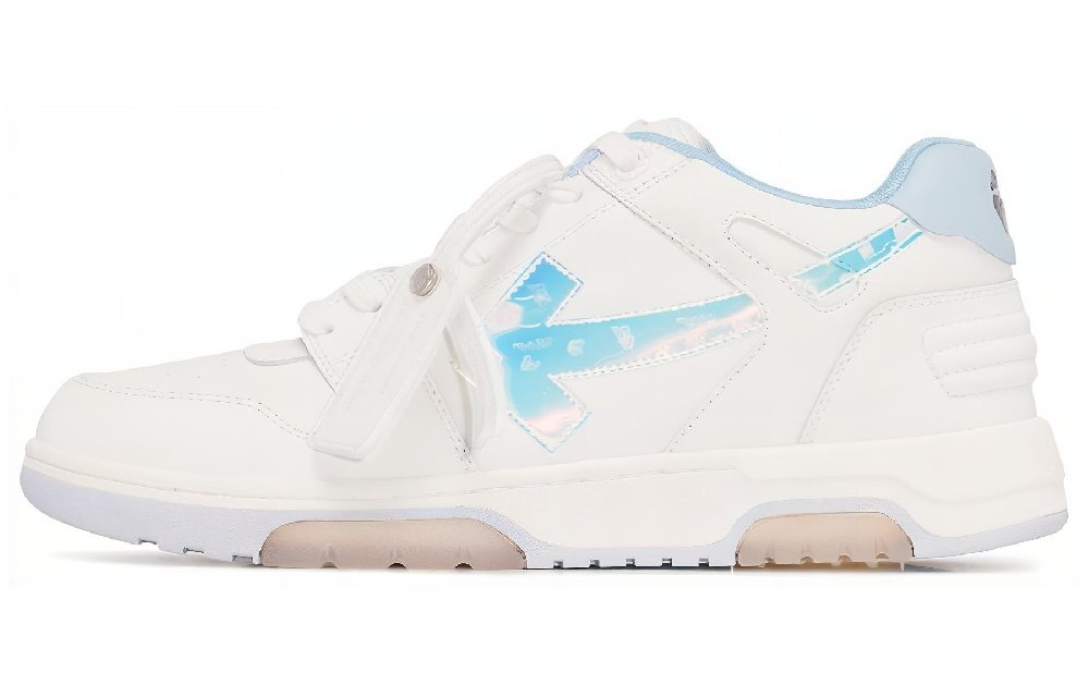 OFF WHITE Out Of Office Ooo Low Tops White Iridescent Blue