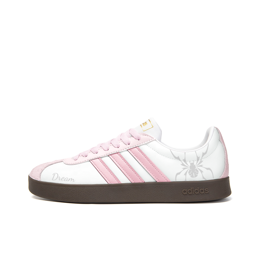 Adidas Neo VL Court 2.0 Anti-Slip Wear-Resistant Low-Top Skateboard Shoes Unisex White Pink