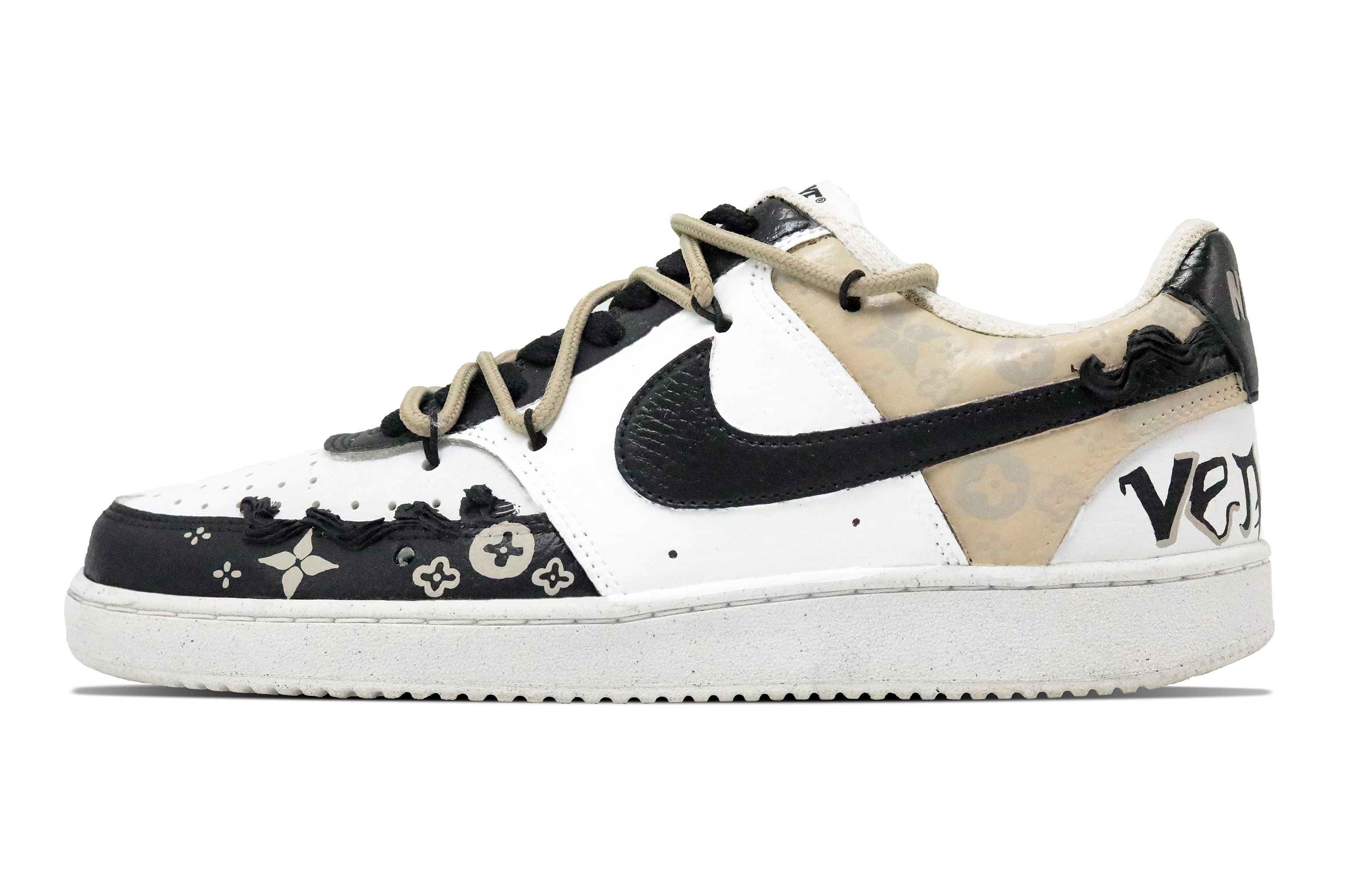 Nike Court Vision 1 Luigi Ling Light Abrasion Resistant Low top Skateboard Shoes Unisex White Brown Black