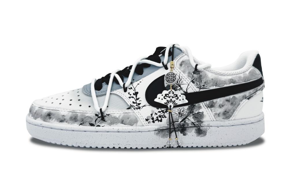 Nike Court Vision 1 Low Daisy Monologue Wear-Resistant Low-Top Skateboard Shoes Men's Black White Gray