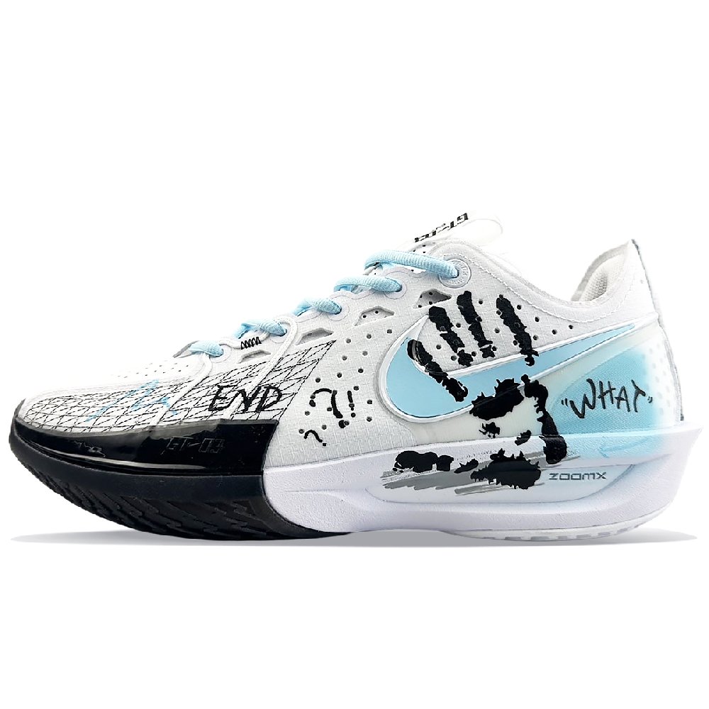 Nike Air Zoom G.T. Cut 3 Wear-Resistant Low-Top Basketball Shoes Unisex Blue Black Asian Version