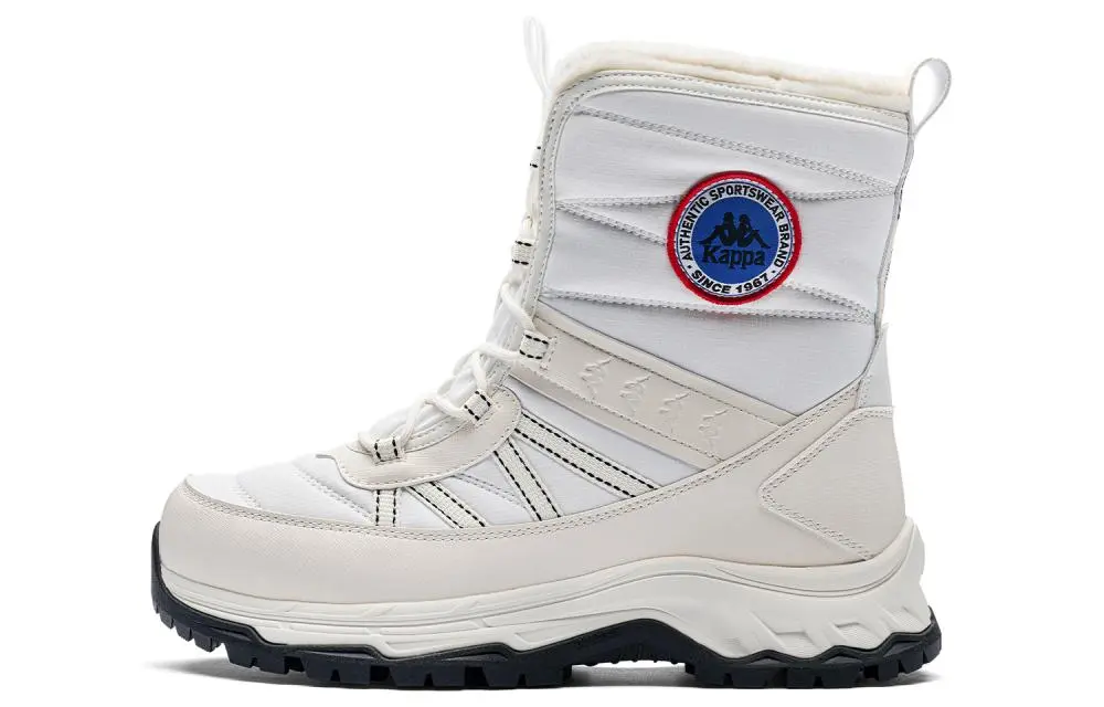 Kappa Warm Wear-Resistant Slip-Resistant Short Snow Boots Unisex White Black