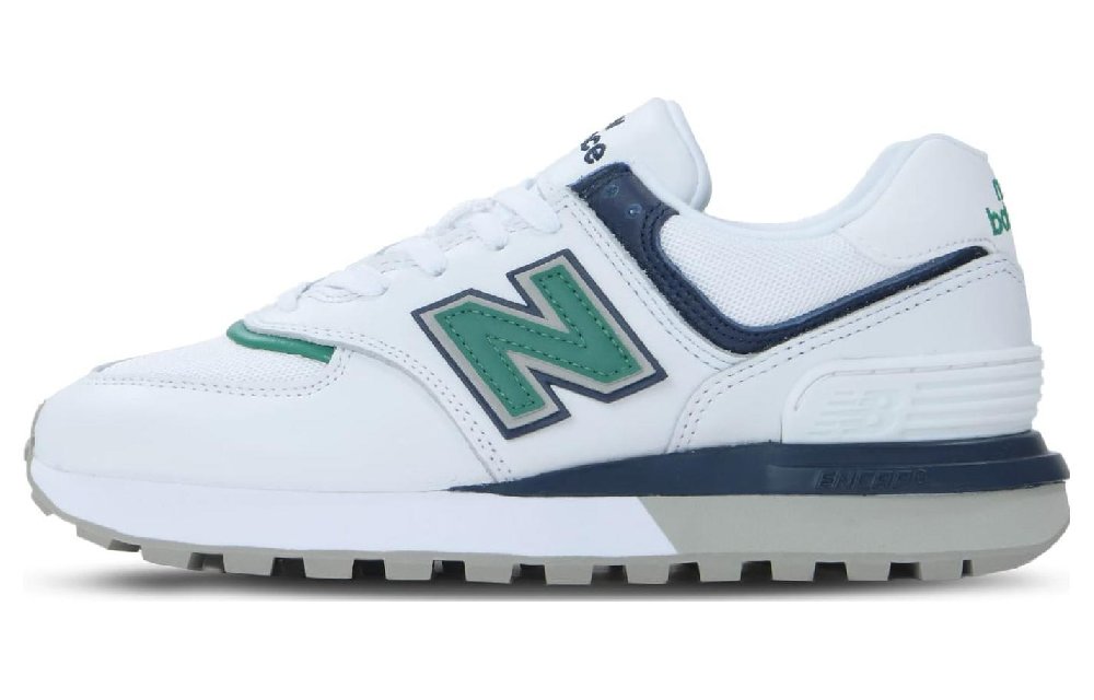 New Balance 574 White Navy Green Yellow Women's