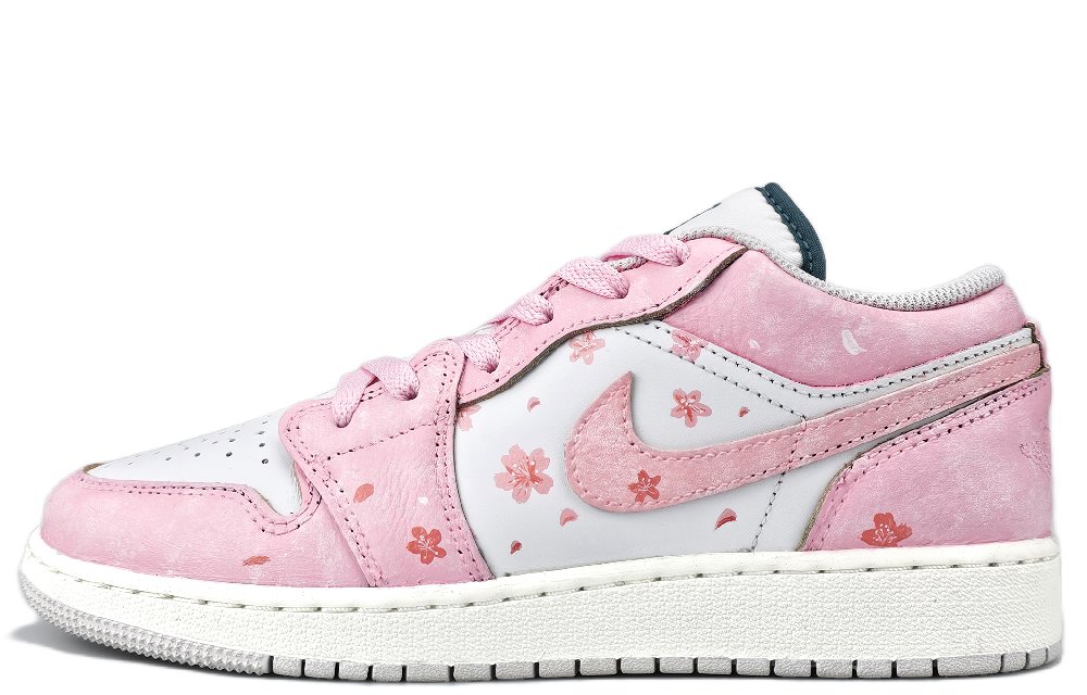 Jordan Air Jordan 1 Low Top Vintage Basketball Shoes Unisex Pink White