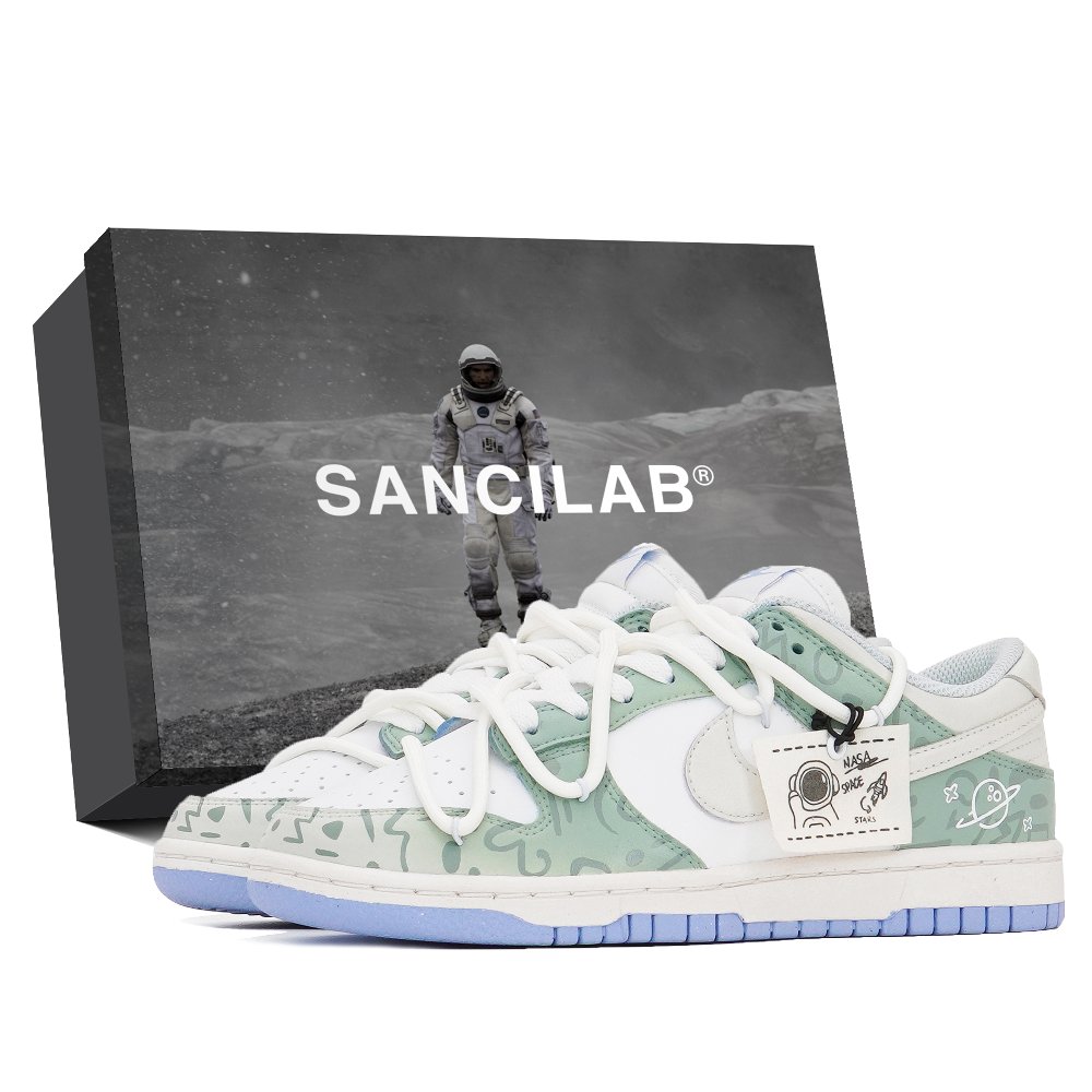 Jordan Dunk Low Top Skateboard Shoes Women's White Green