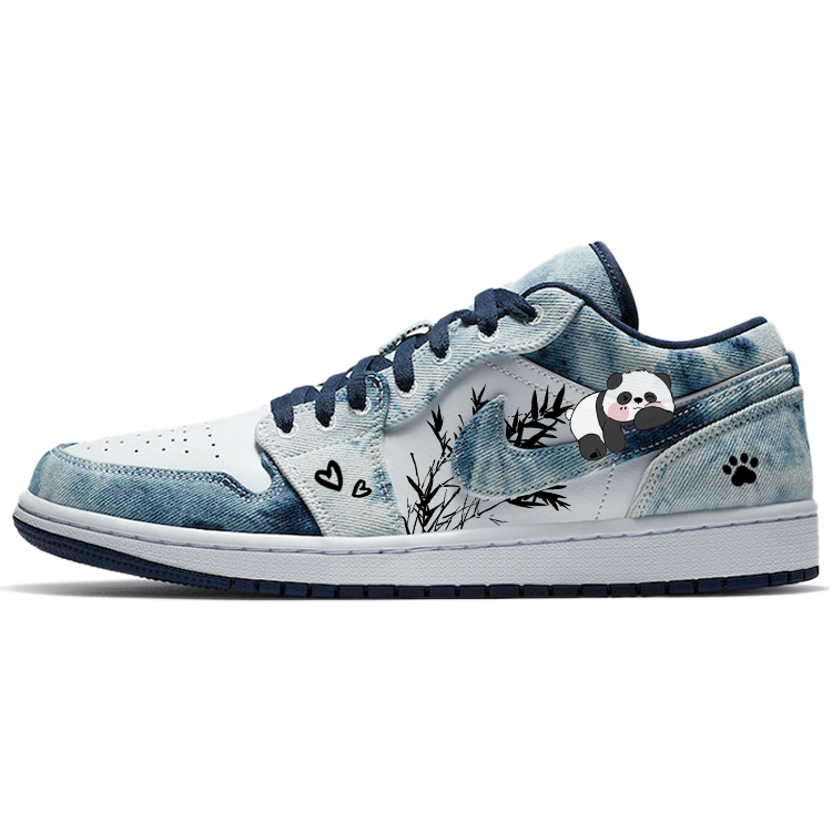 JORDAN Air JORDAN 1 Vintage Basketball Shoes Men Low-Top Blue White