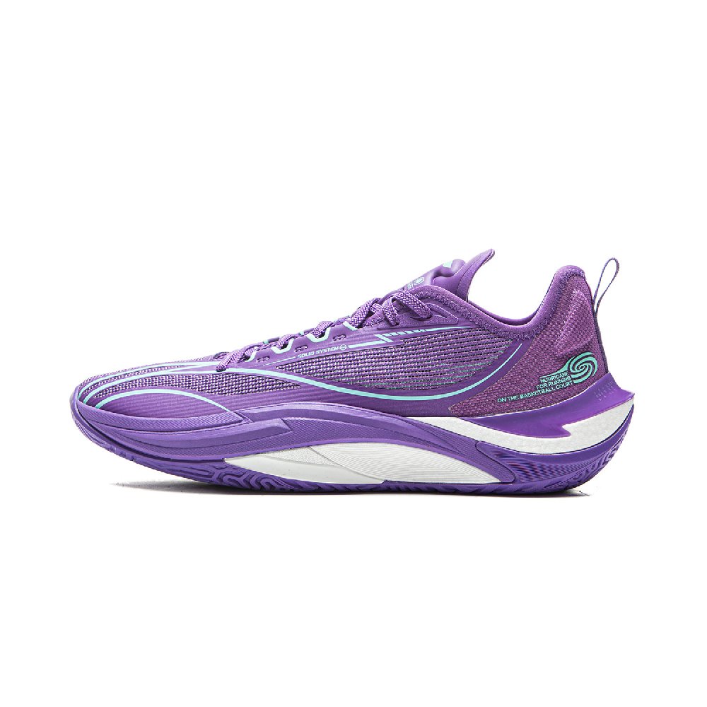 LiNing Cushioning, Slip Resistant, Abrasion Resistant, Rebound Grip Low Top Basketball Shoes Men's Zircon Purple