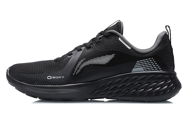 LiNing Soft Element Cushioned Anti-Slip Wear-Resistant Breathable Lightweight Low-Top Sports Casual Shoes Black