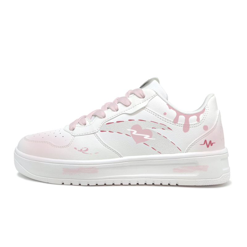 Anta Relaxed Wear resistant And Lightweight Low Top Skateboard Shoes Women's Pink White