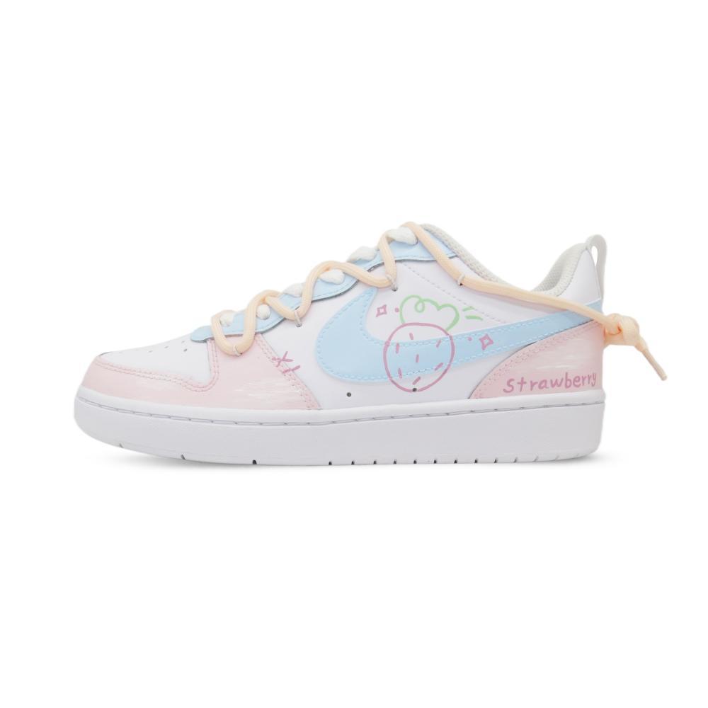 Nike Court Borough Skateboard Shoes Women's Low-Top Pink/White