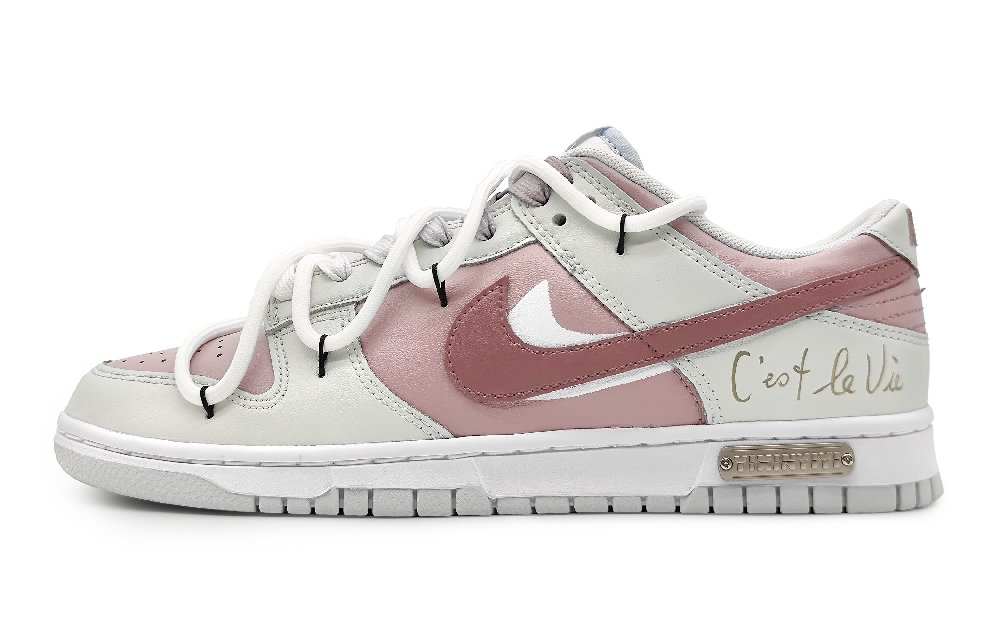 Nike Dunk Low Non-slip Wear-resistant Shock Absorption Low-Top Skateboard Shoes GS Pink Gray