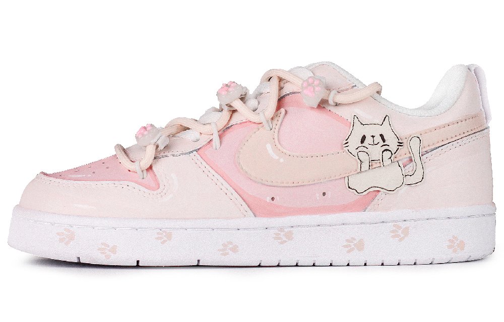 Nike Court Borough Anti-Slip And Wear-Resistant Breathable Low-Top Skateboard Shoes Women's Pink