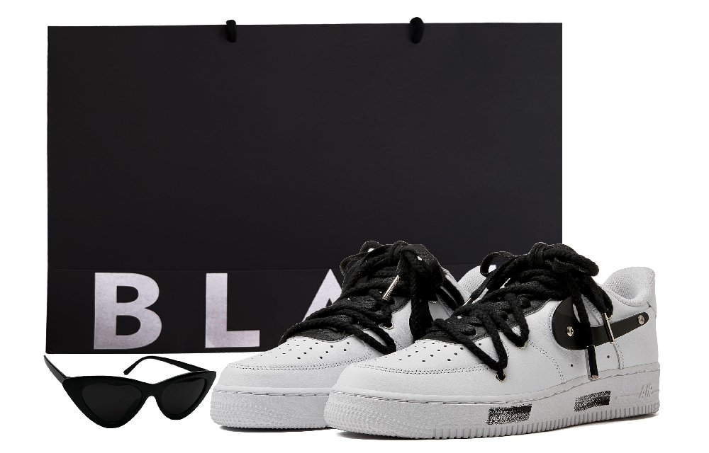 Nike Air Force 1 Low-Top Skateboard Shoes Unisex White Black