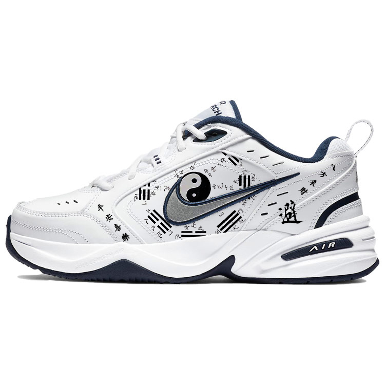 Nike Air Monarch 4 Slip-Resistant Low-Top Chunky Sneakers Unisex White Blue