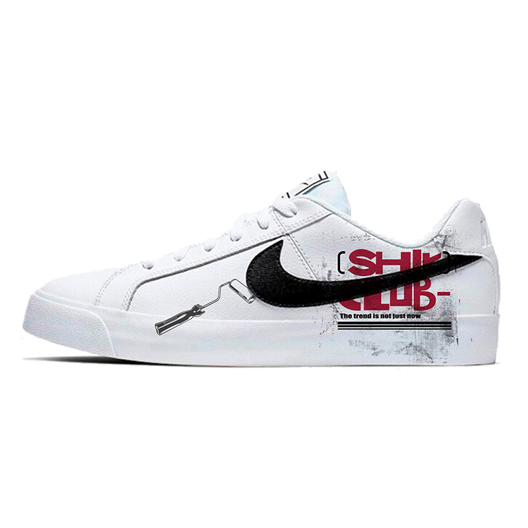 Nike Court Royale Non-slip Lightweight Low-Top Skateboard Shoes Unisex White Black Red