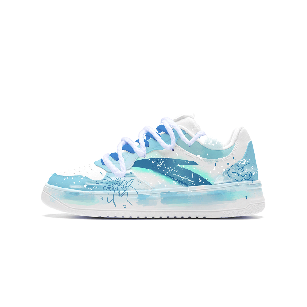 Anta Relaxed Slip Resistant, Coverage, And Breathable Low Top Skateboard Shoes Men's Cyan