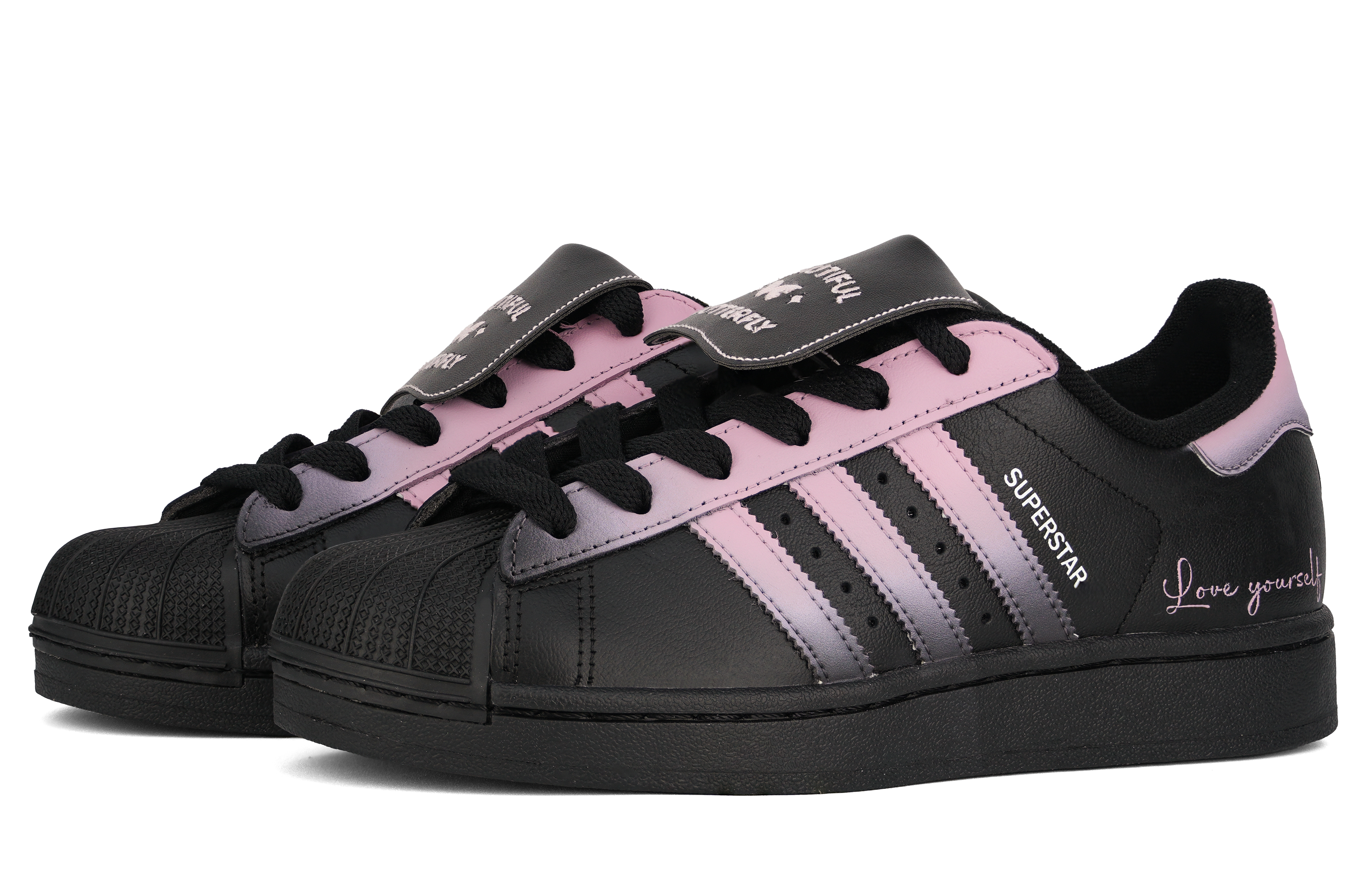 Adidas Originals SUPERSTAR Butterfly Metamorphosis Abrasion Resistant Low top Skateboard Shoes Women's Black Pink купить в интернет-магазине Yoocart с быстрой доставкой по России.