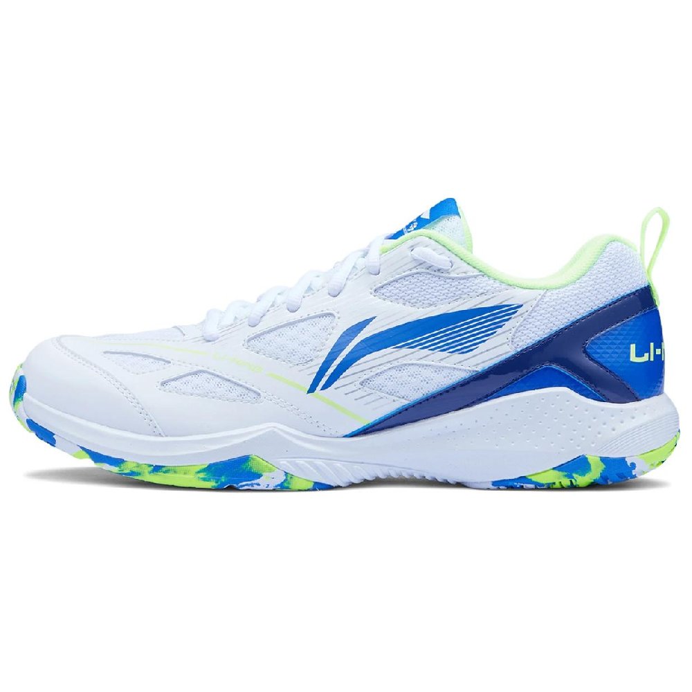 LiNing Anti-Slip And Wear-Resistant Breathable Low-Top Badminton Shoes Unisex White Blue