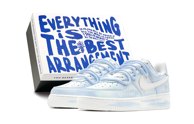 Nike Air Force 1 Low Low-Top Skateboard Shoes Men's Blue White