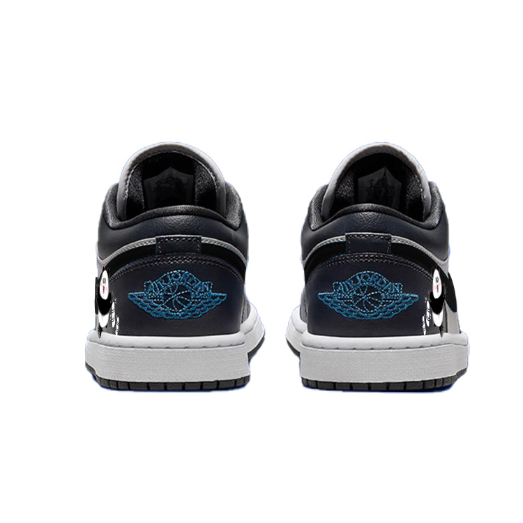 Jordan Air Jordan 1 Anti-Slip Wear-Resistant Low-Top Vintage Basketball Shoes Unisex Black Gray
