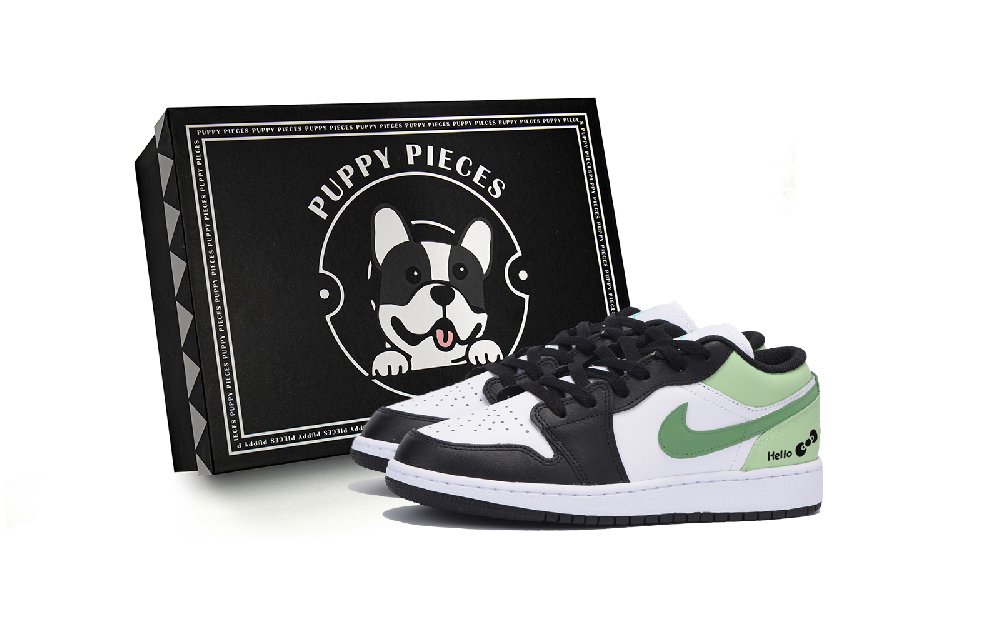 Jordan Air Jordan 1 Low Top Vintage Basketball Shoes Men's White Green