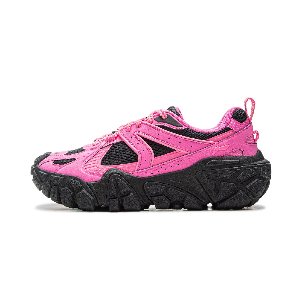 LiNing Dunes Cushioning Anti-Slip Wear-Resistant Breathable Height Increasing Low-Top Casual Shoes Women's Pink Black