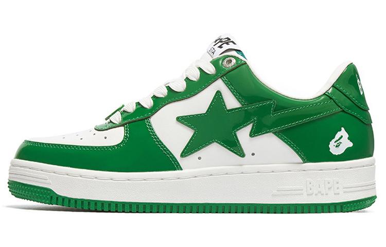 A BATHING APE Bape Sta Patent Leather Green White
