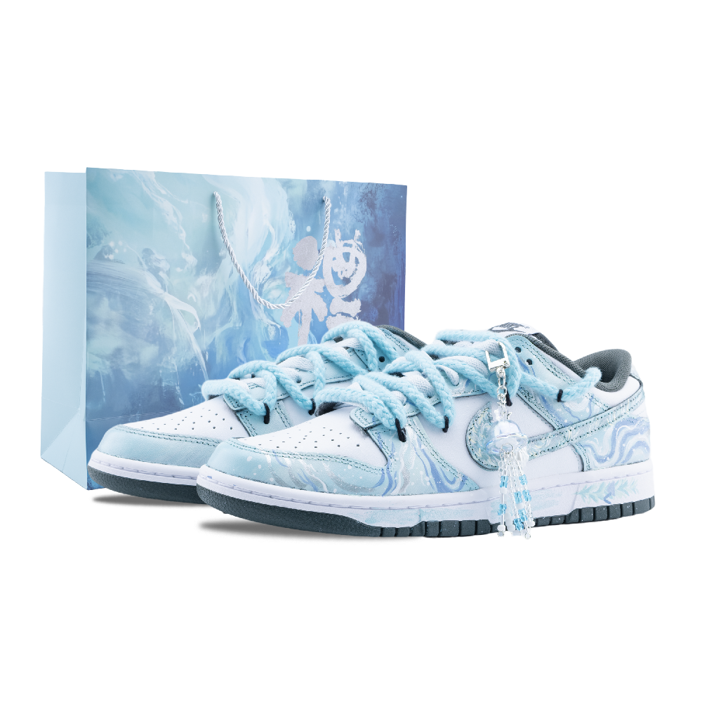 Nike Dunk Summer Blue Bell Anti Slip Wear Resistant Low Top Skateboard Shoes Unisex Blue Green