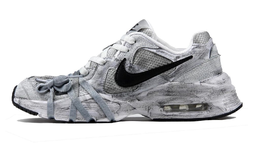 Nike Air Max Fusion Cushioned Slip-Resistant Abrasion-Resistant Low-Top Running Shoes Women's White Gray