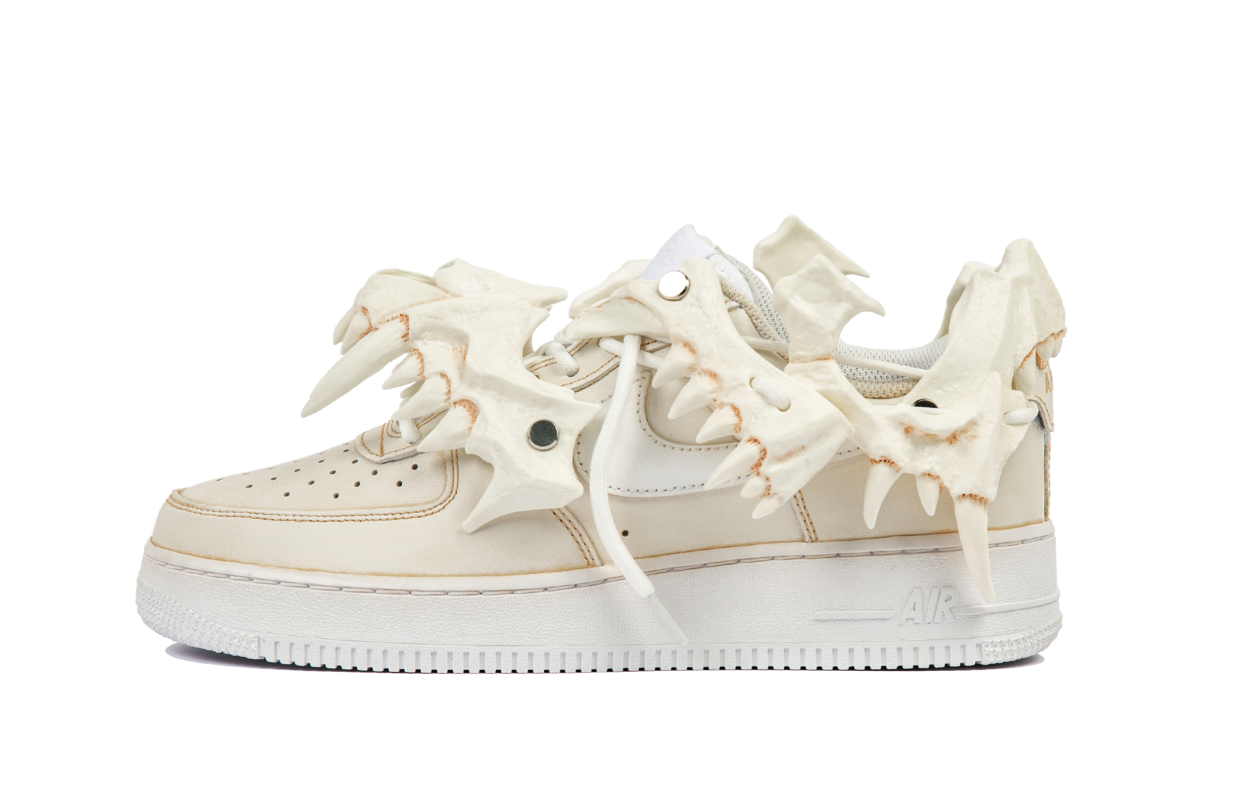 Nike Air Force 1 Coverage Wear-Resistant Low-Top Skateboard Shoes Women's Ecru