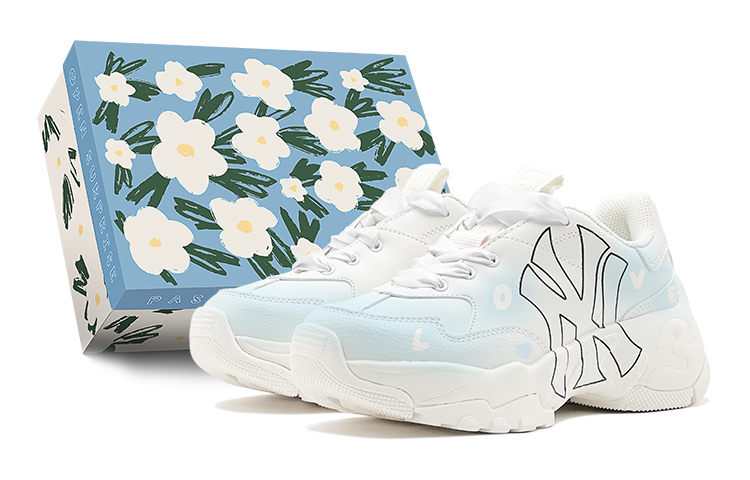 MLB Big Ball Chunky Summer Travel Sweet And Tender LOVE Low-Top Chunky Sneakers Unisex Blue White