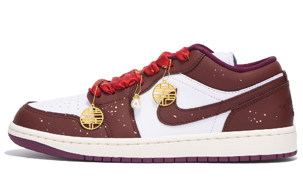 Jordan Air Jordan 1 Anti-Slip Wear-Resistant Low-Top Vintage Basketball Shoes Women's Red