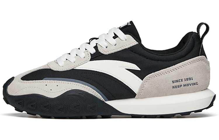 Anta Low-Top Casual Shoes Men's Black Gray White