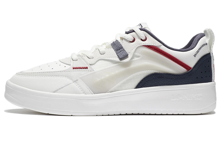 LiNing Non slip Lightweight Low top Skateboard Shoes Men's Gray White