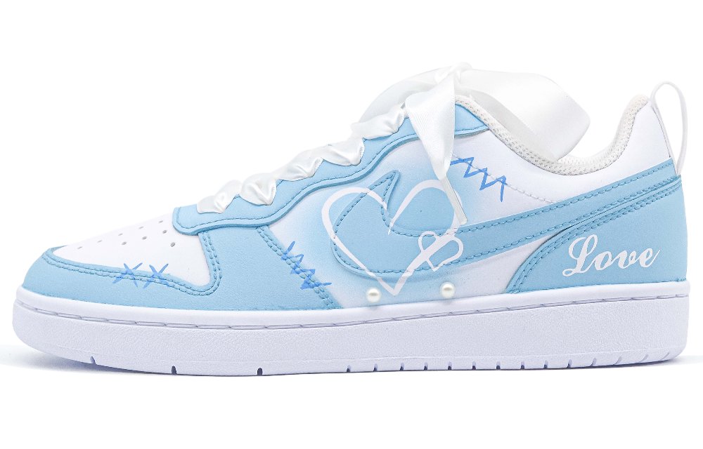 Nike Court Borough Crow-Made Sea Salt Chai Blue Shades Fresh Atmospheric Low-Top Skateboard Shoes Women's Blue White